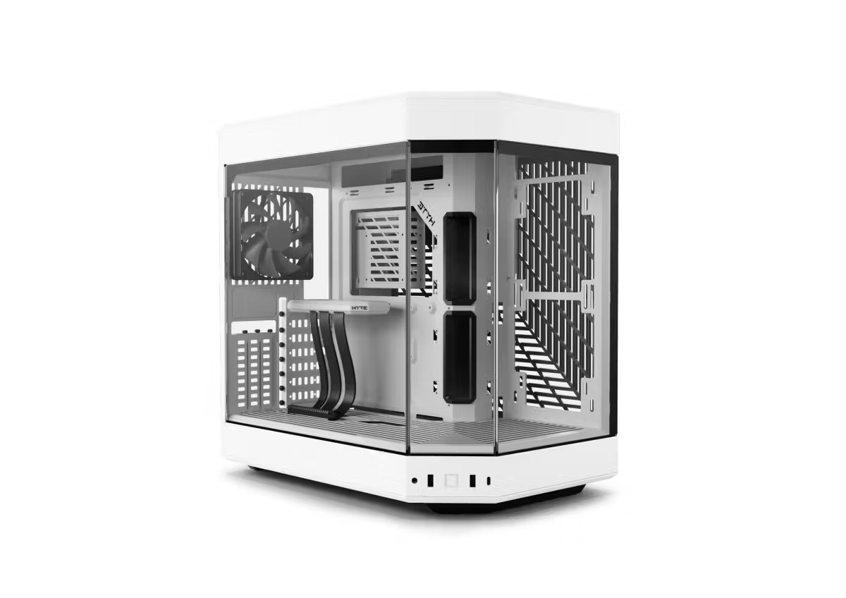 HYTE Y60 with 3 Fans with Gen 4.0 Riser Cable All white